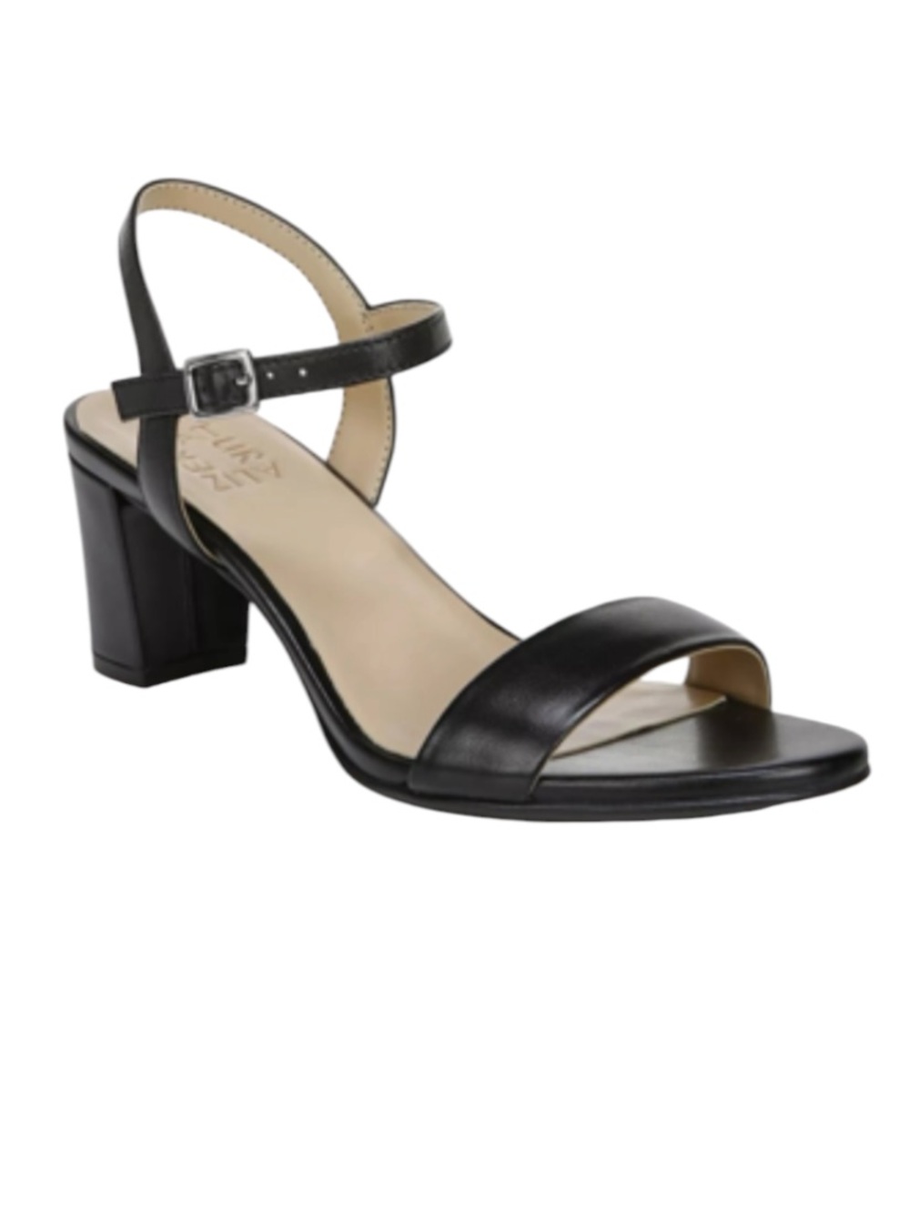 🌻Naturalizer Bristol Black Block Heel Sandals Adjustable Ankle Strap Size 9WIDE